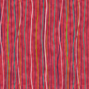 QT Daisy Doodle Wavy Stripe - 30749-R Red - Cotton Fabric