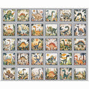 QT Dinoroars! Picture Patches Panel- 30809-K Gray - Cotton Fabric