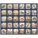 QT Dinoroars! Picture Patches Panel - 30809-N Navy - Cotton Fabric