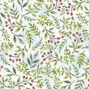 QT Drawn to Birds Berry Sprigs - 31138-B Pale Blue - Cotton Fabric
