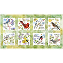 QT Drawn to Birds Bird Patches - 31134-H Lt. Green - Cotton Fabric