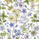 QT Drawn to Birds Floral - 31136-Z White - Cotton Fabric