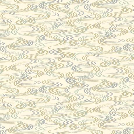 QT Dynasty Ripple Geo - 30250-E Cream - Cotton Fabric
