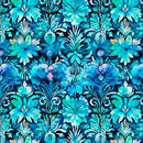 QT Fantasia Decorative Floral - 30973-Q Turquoise - Cotton Fabric