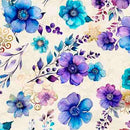 QT Fantasia Floral Toss - 30964-E Cream - Cotton Fabric