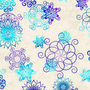 QT Fantasia Linear Floral - 30966-E Cream - Cotton Fabric