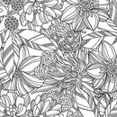QT Garden at Twilight Stencil Floral - 31420-Z White - Cotton Fabric