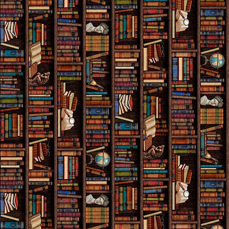 QT Grab Bag Season 3 Library Book Stripe - 31462-J Black - Cotton Fabric