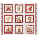 QT Hearts & Hugs Bears & Hearts Picture Patches Panel - 31648-K Gray - Cotton Fabric