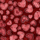 QT Hearts & Hugs Hearts - 31650-M Garnet - Cotton Fabric