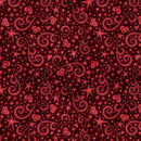 QT Hearts & Hugs Hearts & Scroll - 31651-M Garnet - Cotton Fabric