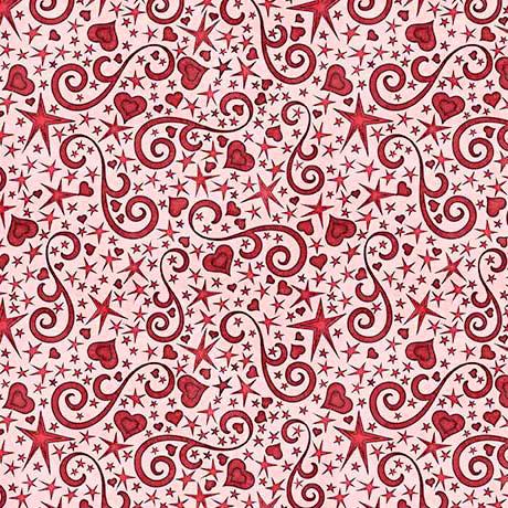 QT Hearts & Hugs Hearts & Scroll - 31651-P Pink - Cotton Fabric