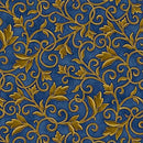 QT Heavenly Night Scroll - 31131-N Navy - Cotton Fabric