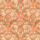 QT Hedgehugs Floral & Leaf - 31417-O Orange - Cotton Fabric