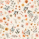QT Hedgehugs Floral Toss - 31416-E Cream - Cotton Fabric