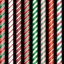 QT Holly Jolly Candy Cane Stripe - 31165-J Black - Cotton Fabric