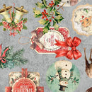 QT Holly Jolly Christmas Collage - 31160-K Gray - Cotton Fabric
