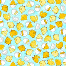 QT Hoppy Easter Bunny Chicks - 30913-B Light Blue - Cotton Fabric