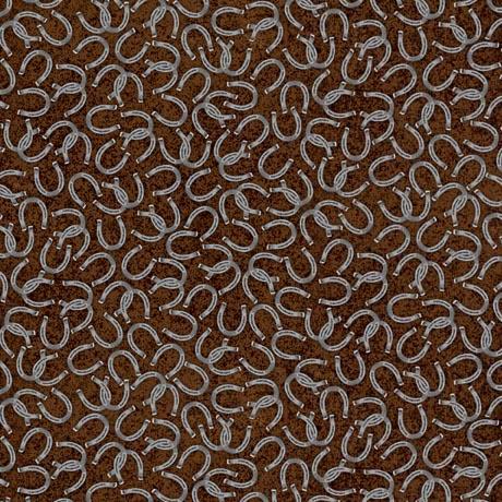 QT Horse Country Horseshoes - 30197-A Brown - Cotton Fabric