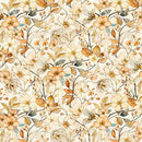 QT Hunny Bunny Floral Vine - 30980-A Tan - Cotton Fabric