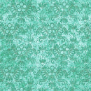 QT In Stitches Stitched Floral - 30661-H Dark Mint - Cotton Fabric
