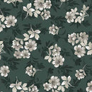 QT Le Fleur Tossed Floral - 31813-G Dark Green - Cotton Fabric