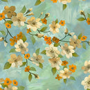 QT Light of the World Dogwood Floral Aqua - 31246-QB - Cotton Fabric