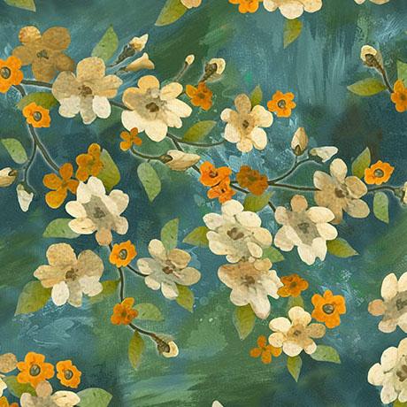 QT Light of the World Dogwood Floral Jade - 31246-Q - Cotton Fabric