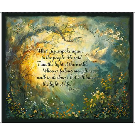 QT Light of the World Dove Light Panel - 31245-X - Cotton Fabric