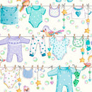 QT Little Ones Baby Clothesline - 31723-E Cream - Cotton Fabric