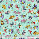QT Mid-Atlantic Shop Hop 2026 Birds & Flowers - 32143-Q Turquoise - Cotton Fabric