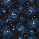 QT Midnight Petals Crescent Moons - 31921-W Midnight - Cotton Fabric