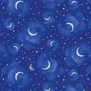 QT Midnight Petals Crescent Moons - 31921-Y Royal - Cotton Fabric