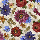 QT Midnight Petals Tossed Floral - 31920-E Light Taupe - Cotton Fabric