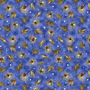 QT Midnight Petals Wheat Sprigs - 31922-B Perriwinkle - Cotton Fabric