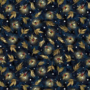 QT Midnight Petals Wheat Sprigs - 31922-W Midnight - Cotton Fabric