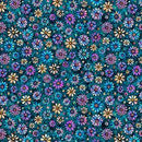 QT Mosaic Blooms Small Floral - 31488-Q Dk. Teal - Cotton Fabric