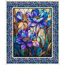 QT Mosaic Blooms Stained Glass Floral Panel - 31482-X Multi - Cotton Fabric
