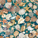 QT Nauticus Shells - 32054-Q Teal - Cotton Fabric