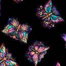 QT Night Flight Butterfly Toss - 30753-J Black - Cotton Fabric
