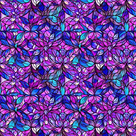 QT Night Flight Stained Glass - 30755-P Magenta - Cotton Fabric