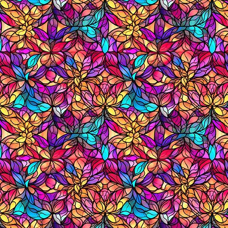 QT Night Flight Stained Glass - 30755-X Multi - Cotton Fabric