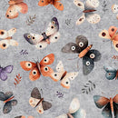 QT Night Owls Moths - 31568-K Gray - Cotton Fabric