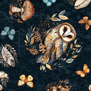 QT Night Owls Owls - 31566-Q Dark Teal - Cotton Fabric