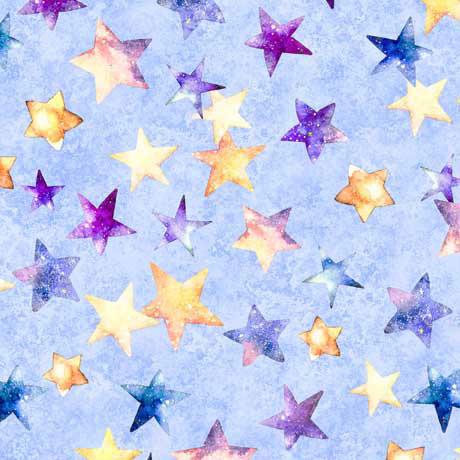 QT Oh the Places Stars - 30669-B Blue - Cotton Fabric