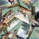 QT On the Road Again Animal Postcards - 30739-H Seafoam - Cotton Fabric