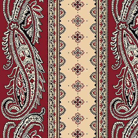 QT Oxford Archival Paisley - 24849-R Brick - Cotton Fabric