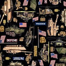 QT Patriot Army Allover - 30937-J Black - Cotton Fabric