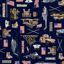 QT Patriot Marines Allover - 30939-N Navy - Cotton Fabric
