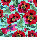 QT Poppy Gala Poppy & Vine - 30833-Q Aqua - Cotton Fabric